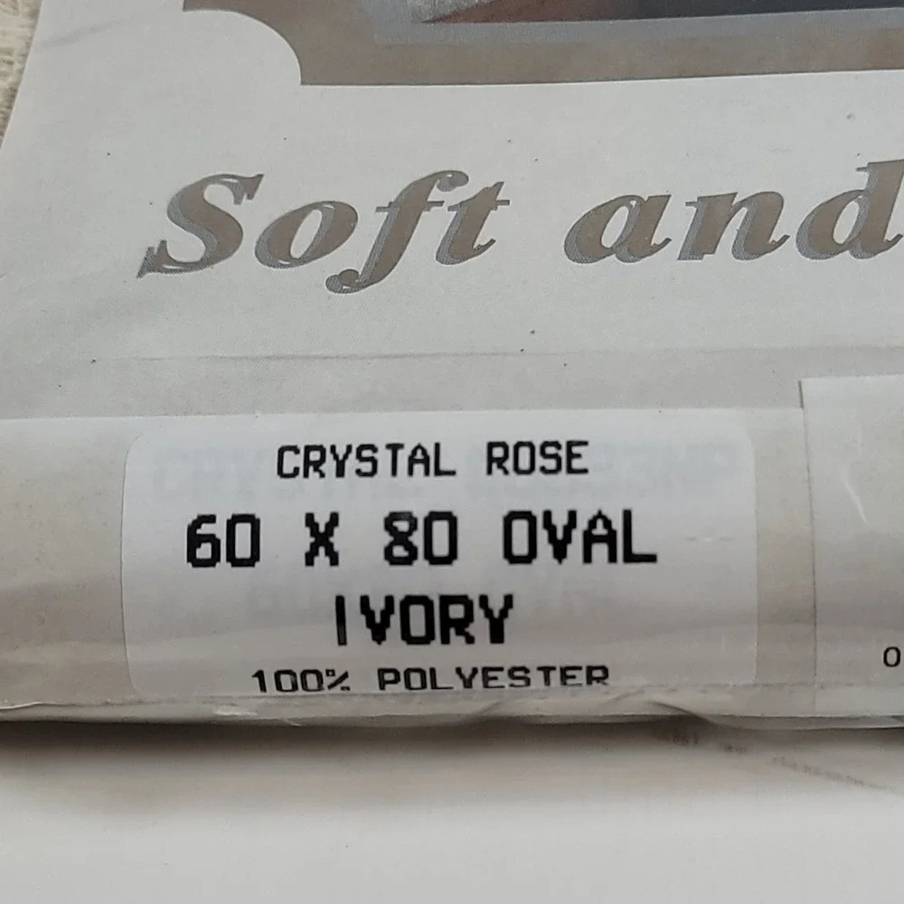 Scranton Lace Company Crystal Rose Oval Tablecloth 60x80 Ivory Made in USA NEW